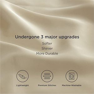 Bedsure Satin Pillowcase for Hair and Skin Queen – Taupe Silk Pillowcase 2 Pack 20×30 inches – Satin Pillow Cases Set of 2 with Envelope Closure