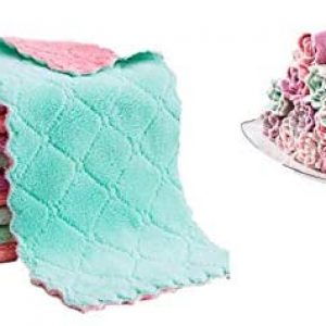 Sunlisky Colorful super absorbent microfiber kitchen cloth dish towel insulation cloth, a set of 10 (25CM×25CM), suitable for cleaning sink, non-stick pans and other kitchen utensils, bathroom and car
