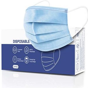 CandyCare Disposable Face Masks, Pack of 25 – Dust Particle 3-Layer Design with Earloop Protective Cover