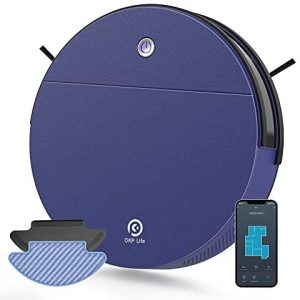 OKP K3 Robot Vacuum and Mop, Robot Vacuum with Self-Charging and 2000pa Strong Suction,Robotic Vacuum Cleaner with Detachable Mopping Pad for Hardfloor and Carpet