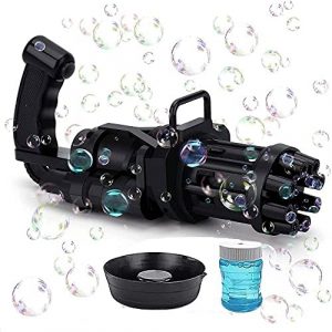 TCY Bubble Gatling Gun, 8-Hole Automatic Bubble Machine Gun,2021 New Cool Toys Gift for Kids,Summer Outdoor Activities for Boys and Girls