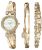 Anne Klein Women’s AK/1868GBST Premium Crystal-Accented Gold-Tone Bangle Watch and Bracelet Set