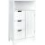 TUSY Bathroom Floor Cabinet Wooden Storage Organizer Cabinet 3 Drawers &1 Cupboard for Kitchen Living Room White