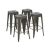 Howard 30inch Stackable Metal Barstool, Set of 4, Gunmetal Color, Backless Style