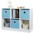 HomGarden 2-Tier 6 Cubes Storage Organizer 3 Shelves, Wooden Cabinet with 3 Drawers Home, White