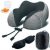 HKEEY Travel Pillow, Memory Foam Neck Pillow, Upgrade Design Perfect Support U Shaped Pillow with 3D Contoured Eye Mask, Earplugs, Travel Bag