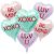 12 Pcs Conversation Candy Heart Foil Balloons for Valentine’s Day Party Decorations, Pink, Purple, Green