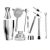 Cocktail Shaker Set 9 Pieces Stainless Steel Bartender Kit Drink Mixer Professional Bartender Drink Making Tools for Martini Margarita Mixes 550Ml 18.6 oz Silver