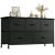 Homall 5 Drawer Fabric Dresser Wide Chest Of Drawers Nightstand With Wood Top Rustic Storage Tower Storage Dresser Closet For Living Room, Bedroom, Hallway, Nursery,Black