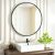 BEAUTYPEAK 24″ Wall Mirror Bathroom Mirror Wall Mounted Round Mirror, Black