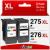 275XL 276XL Ink Cartridge for Canon Ink 275 and 276 XL 275XL Ink Cartridge Combo Pack for Canon PIXMA TS3520 TS3522 TS3500 TR4720 TR4722 TR4700 Printer (Black, Tri-Color)