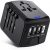 Meromore Universal Travel Adapter, International Power Plug Adapter to European with USB and Type C for UK, Italy, Australia, Canada, Germany, US and EU Travel, Black