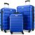3 Piece Luggage Sets Hard Shell Suitcase Set with Spinner Wheels for Travel Trips Business 20″ 24″ 28″, Bright Blue
